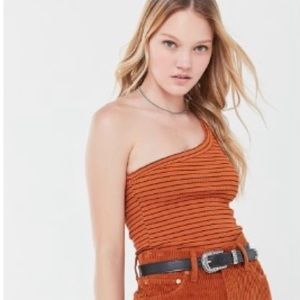 Urban Outfitters Ribbed One-Shoulder Tank Top